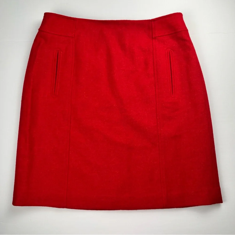 Talbots Red Wool Blend Skirt Women's‎ Size 8